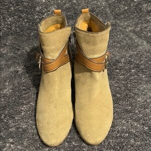 Coach Tan Ankle Boots with Brown Strap